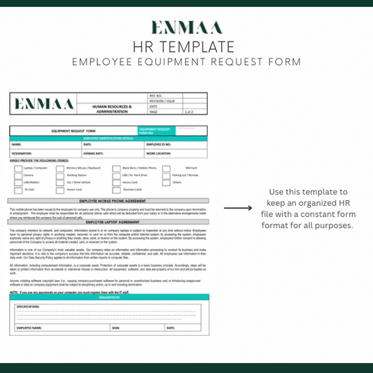 Equipment Request Form - نموذج طلب المعدات