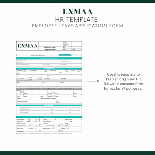 Leave Application Form - نموذج طلب إجازة موظف