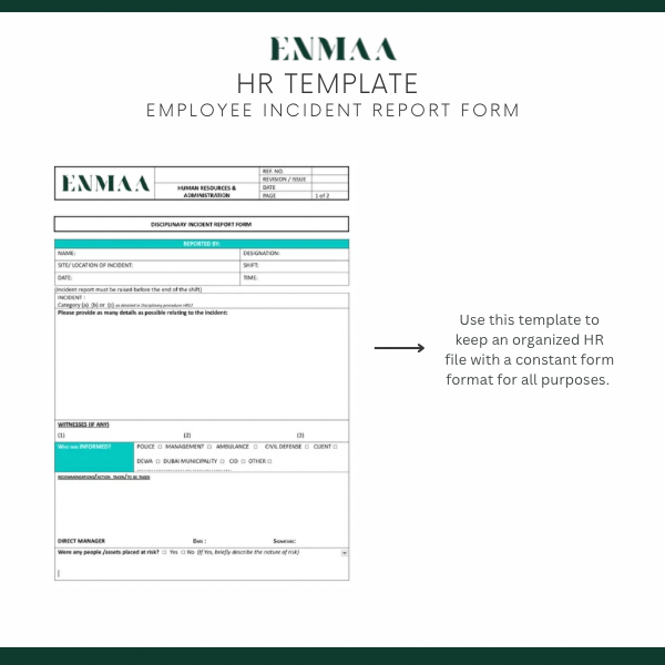 Disciplinary Incident Report Form - نموذج تقرير الحادث